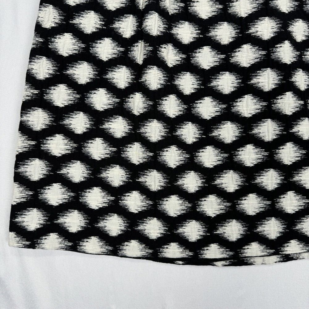 Banana Republic Mini Skirt Black White Polka Dot Size 10 A-Line Pleated Back Zip - Picture 6 of 15